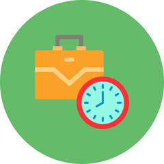 Working Hours Multicolor Circle Flat Icon