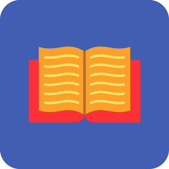 Book Multicolor Round Corner Flat Icon