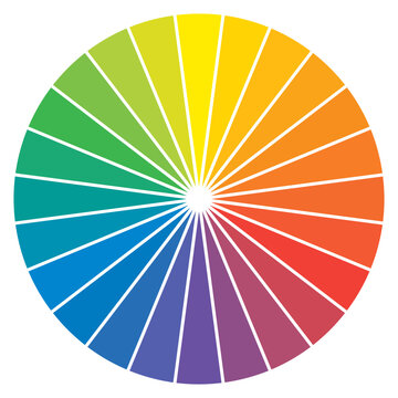 color wheel 24 colors,rainbow colors with circle template vector