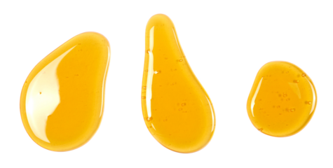Set honey spill isolated on white, top view