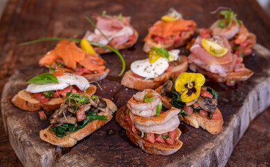 Typical peruvian food and drinks, variety of dishes on the menu