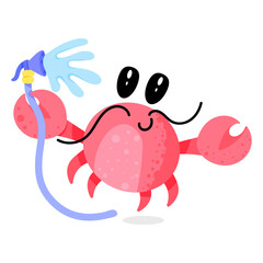 A flat vector of a cancer with shower in hand