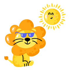 Leo planet, sun flat sticker