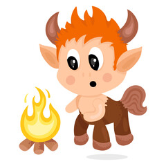 A sagittarius element of fire, flat sticker