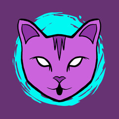 hand drawn a cat face
