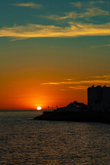 Fototapeta na wymiar sunset over the atlantic ocean in Cadiz