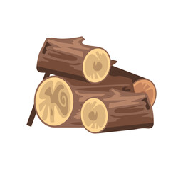 pile of firewood isolated