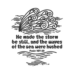 Christian doodle illustration of a psalm from the Bible.