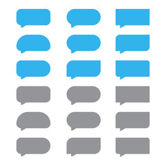 Text speech bubble collection icon vector, bubbles message on white background for website banner logo 