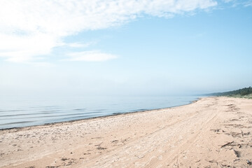 Empty Baltic sea Beach on the morning at summer.