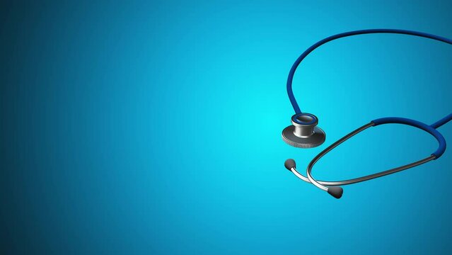 Medical stethoscope on blue background 