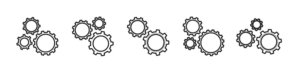Gear setting icon vector collection. Settings. Vector illustration.
