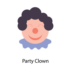 Party Clown vector Flat  Icons. Simple stock illustration