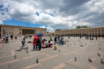 Obraz premium historic center of bogota and bolivar square