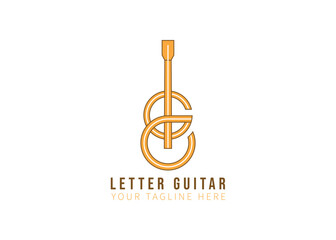 Guitar logo line and letter G