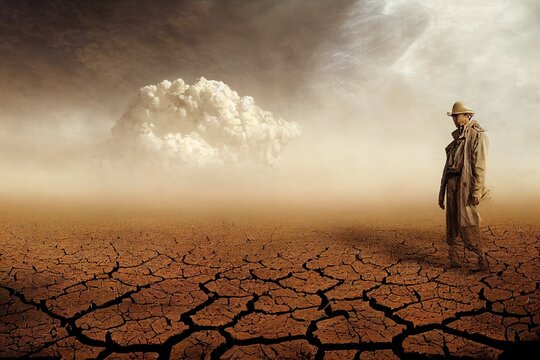 global warming and drought. thirst. post apocalyptic world.