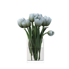 vase with Flowers, isolate on a transparent background, 3D illustration, cg render
