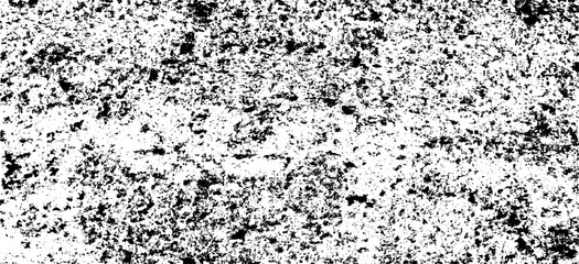 Monochrome texture composed of irregular graphic elements. Distressed uneven grunge background. Abstract vector illustration. Overlay for interesting effect and depth. Isolated on white background.