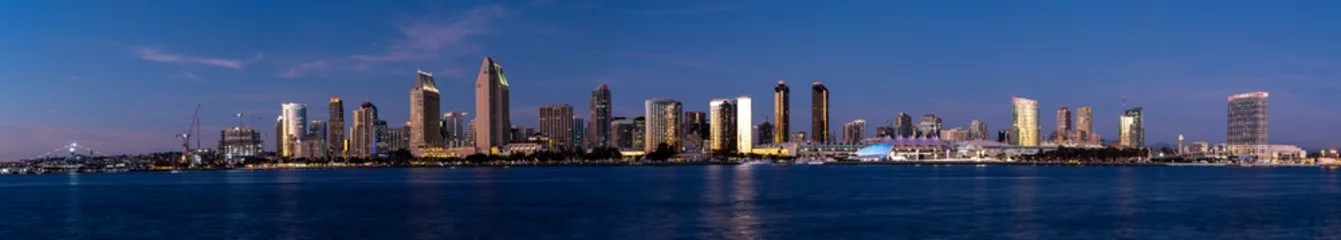 Outdoor-Kissen Panorama of the San Diego skyline at sunset © James