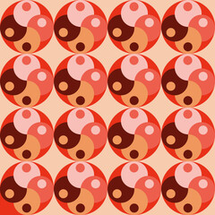 Retro Warm pattern in vintage style of the 60s and 70s. Vector illustration
