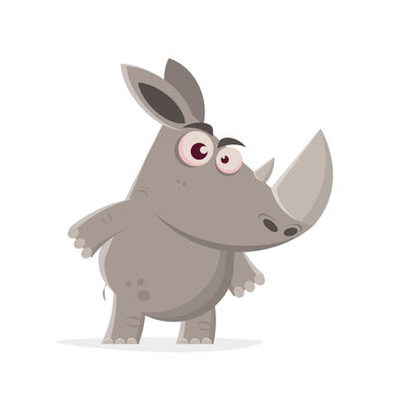funny illustration of an angry cartoon rhino