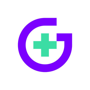 Letter G plus medical modern minimal logo design
