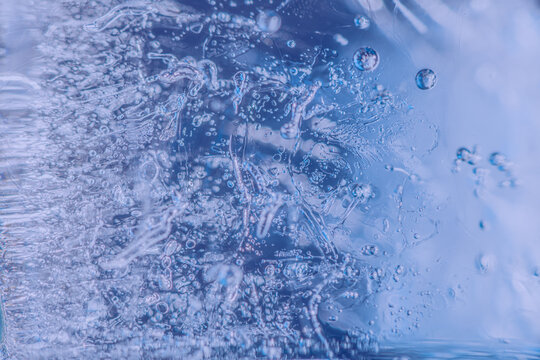 ice macro blue bubbles icy snow