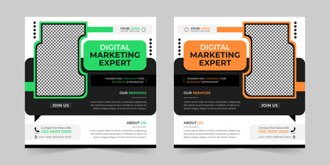 Creative digital marketing agency Business social media post, Corporate banner promotion ads sales and discount banner vector template