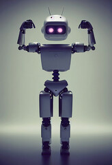3d illustration of mini cute friendly assistant robot, assistant bot, android, technology of the future