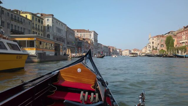 Sailing in gondola in Canal Grande Venice
