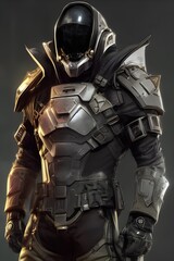 Fototapeta premium Armored Monster cyborg brutal warrior post apocalyptic