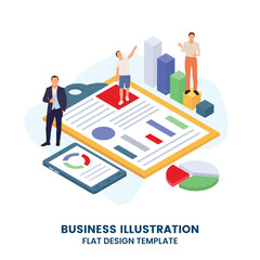 Flat design web page template set for creative business process and business strategy. Trendy vector illustration concept for website and mobile app.