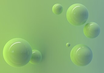3D render of abstract greenspheres