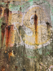 Textures. Cement wall wear on the edge of the sea. Art made by nature. Wear, algae, molluscs, lichens, wind and rain also make art.