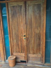 Wooden door of an ancient house