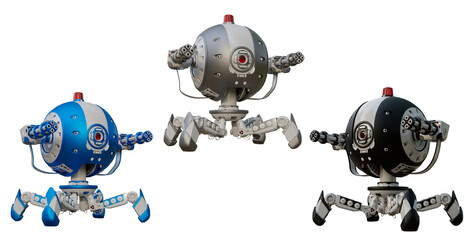 Protector Robot 3D Illustration png transparence