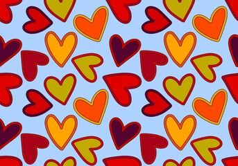 Valentines hearts seamless cartoon pattern for wrapping and kids clothes print and fabrics and gift box