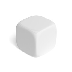 Dice isolated on white background. Blank. 3d illustration.