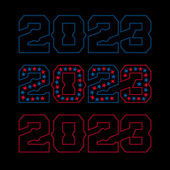 Happy New Year, 2023 vector text effect, happy new year 2023, Black Background