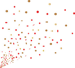 congratulatory background with gold and red confetti .Vector illustration