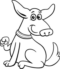 Obraz na płótnie Canvas cartoon dog comic character giving a paw coloring page