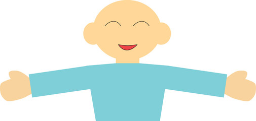 Child with open arms drawn vector