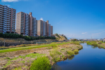 鶴見川と横浜市緑区の街