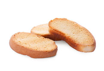 Many hard chuck crackers on white background