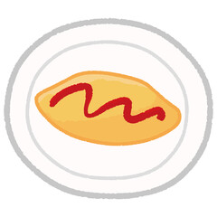 オムレツとケチャップ