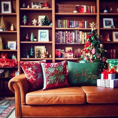 living room at christmas with tree