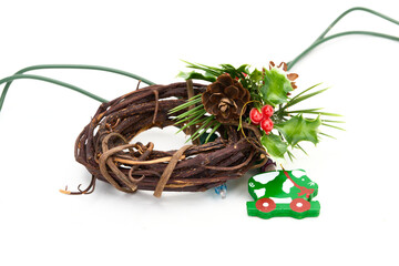 christmas wreath isolated on white