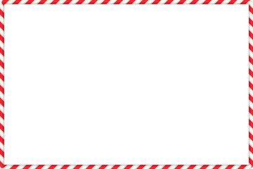 Christmas red, green, white striped candy cane frame,  3 : 2, 6 to 4 border isolated on transparent background, clip art, PNG, illustration for new year ,postcard design.