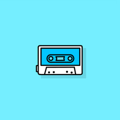 illustration vector graphic of tape cassete perfect for brand logo, poster, pamphlet, advertisement, decoration design