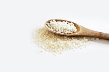 rice, spoon, wooden spoon, grain, white rice, healthy, food, white, wood, closeup, organic, cooking, meal, kitchen, white background, wooden